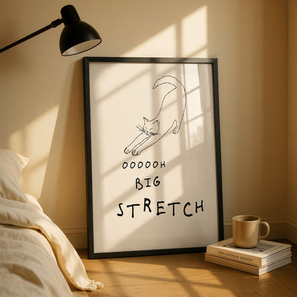 Cat "Big Stretch" Print