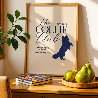 The Border Collie Club Typography Print