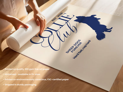 The Border Collie Club Typography Print