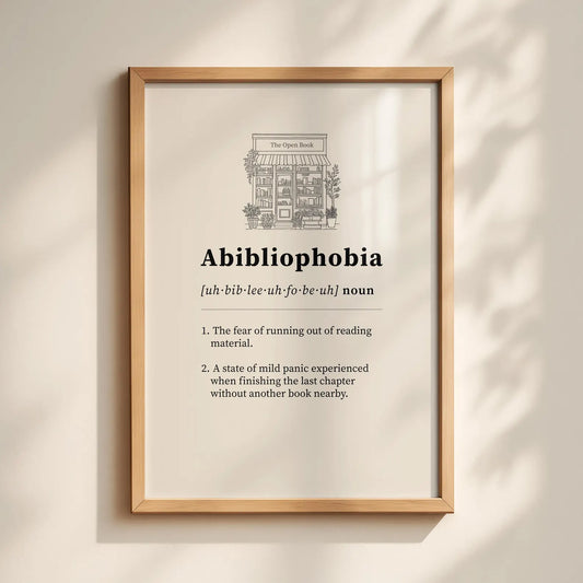 Abibliophobia Definition Print