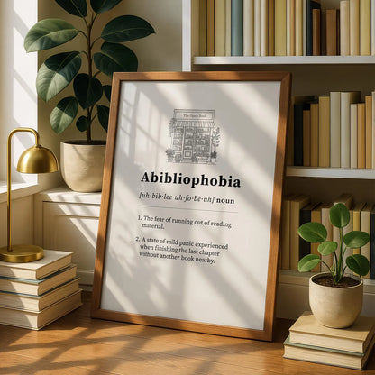 Abibliophobia Definition Print