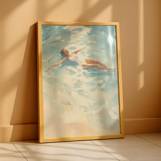 Ocean Woman Swimming Print
