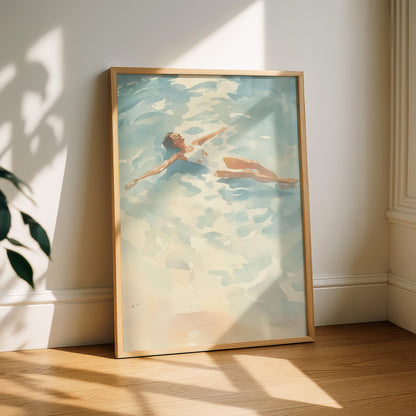 Ocean Woman Swimming Print