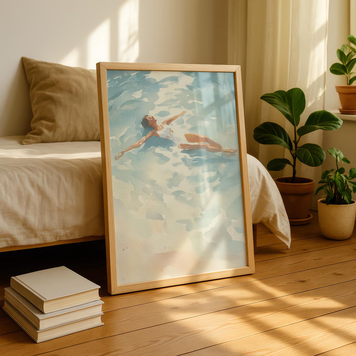 Ocean Woman Swimming Print