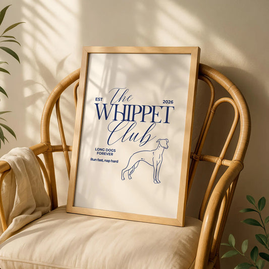 The Whippet Club Typography Print