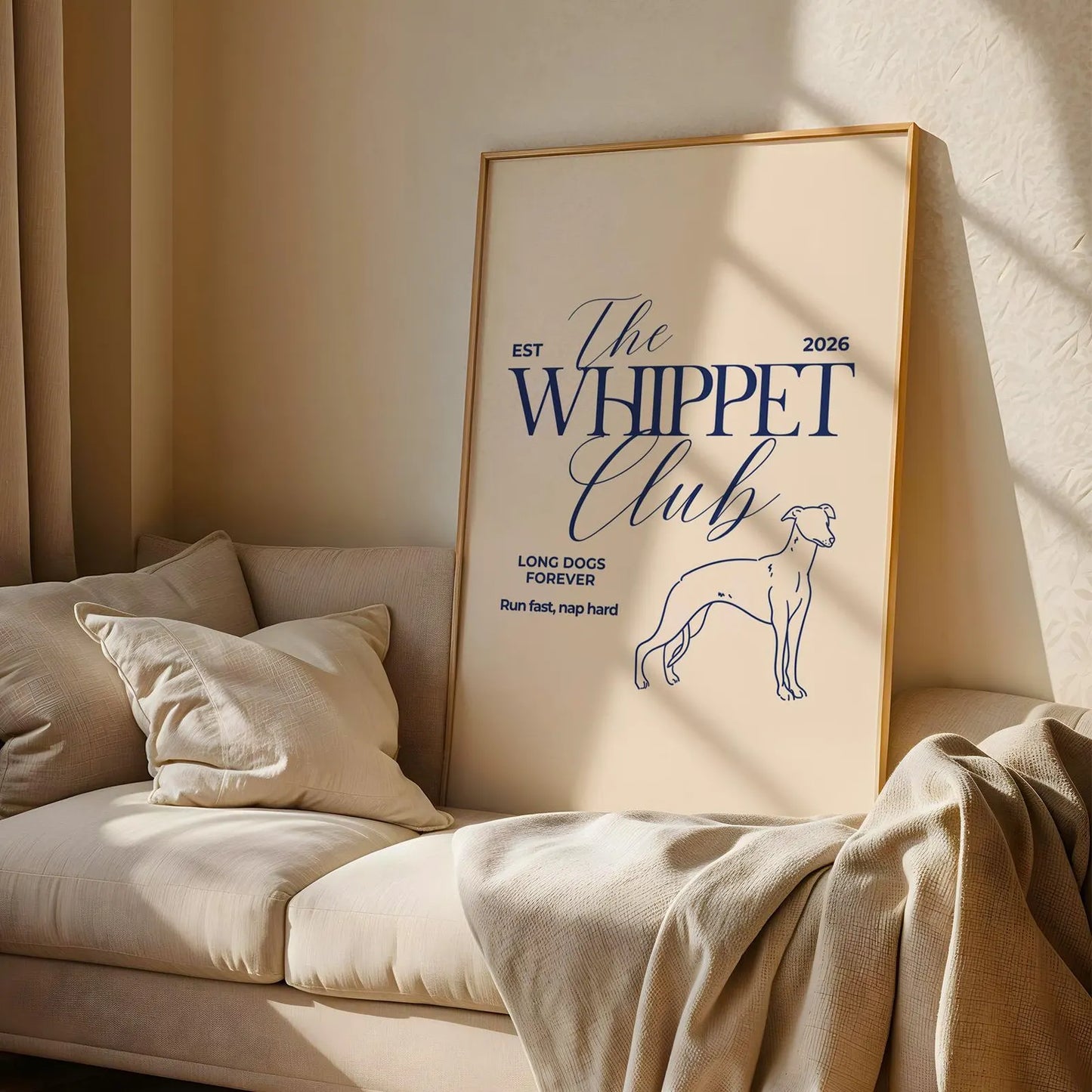 The Whippet Club Typography Print