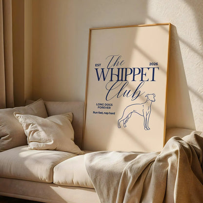 The Whippet Club Typography Print