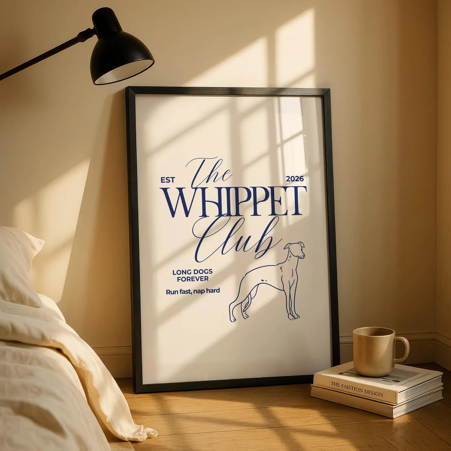 The Whippet Club Typography Print