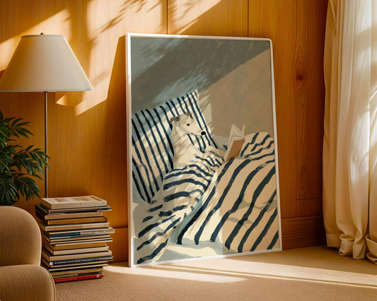 Greyhound Reading Print