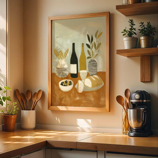 Mediterranean Wine & Bread Kitchen Print
