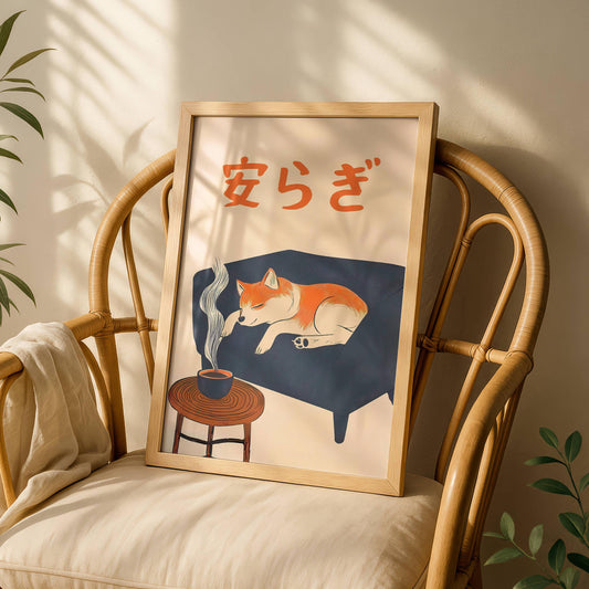 Shiba Inu Japandi Print