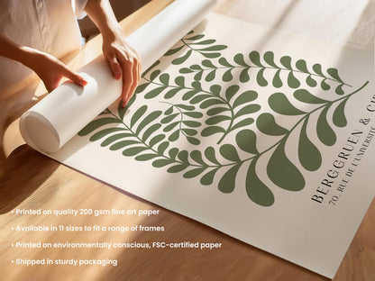 Sage Green Matisse Botanical Print