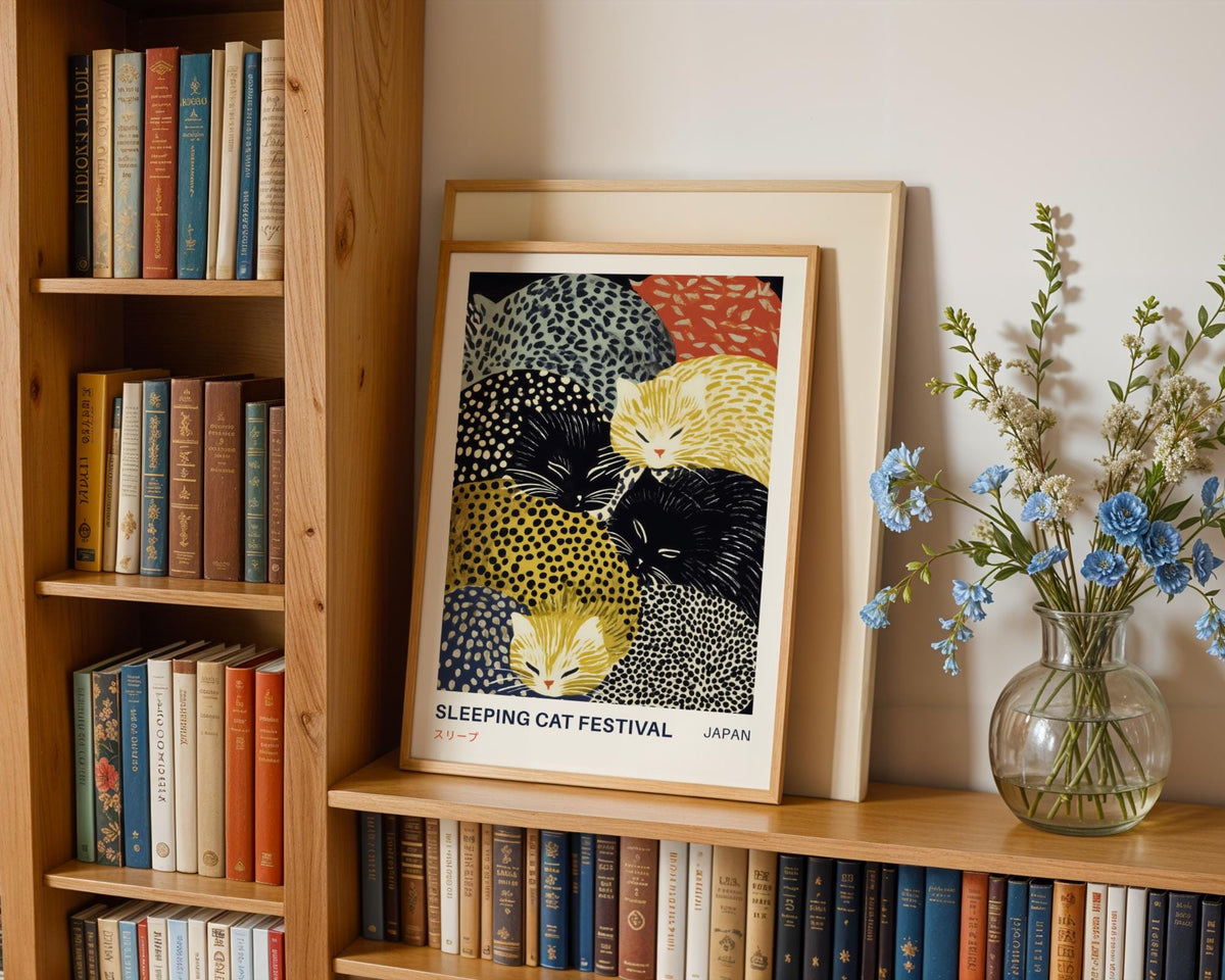 Sleeping Cat Japanese Print