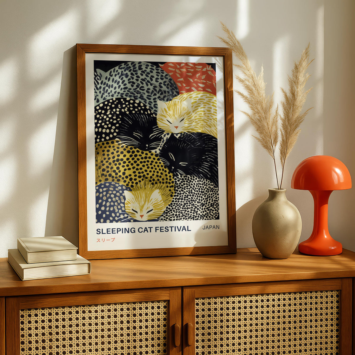 Sleeping Cat Japanese Print