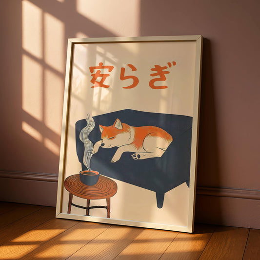 Shiba Inu Japandi Print