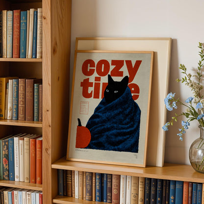 Cozy Black Cat Print