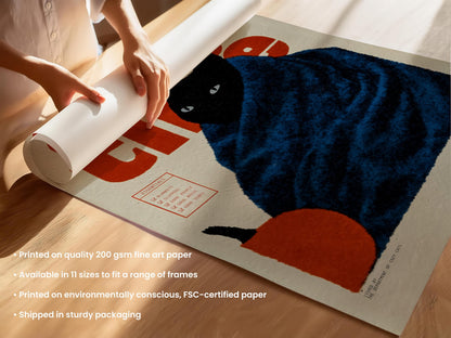 Cozy Black Cat Print