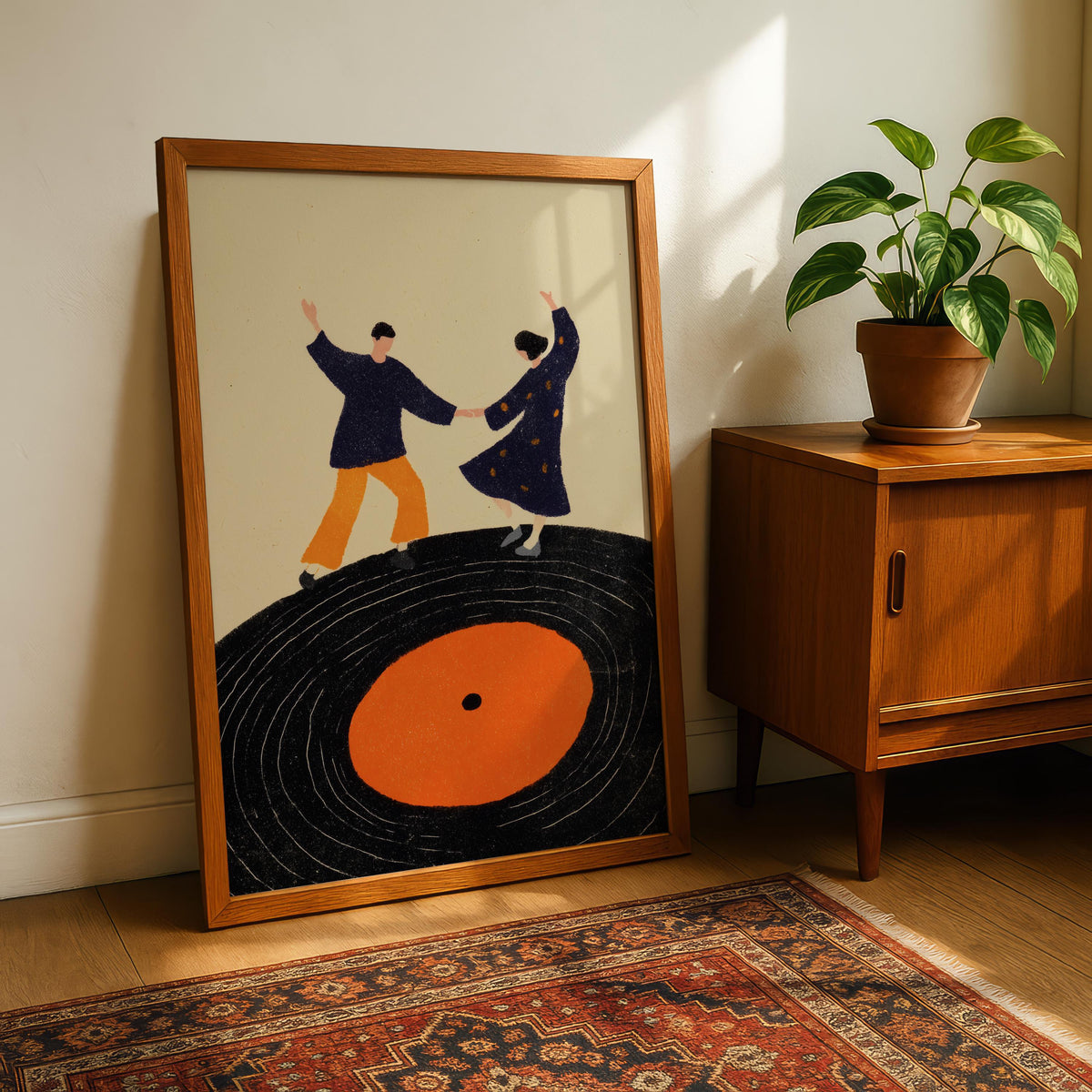 Dancing Couple on Record Print