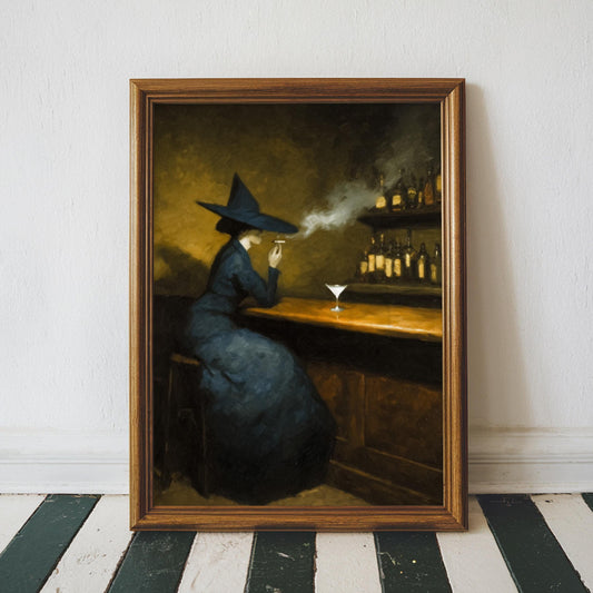 Martini at Midnight Witch Print