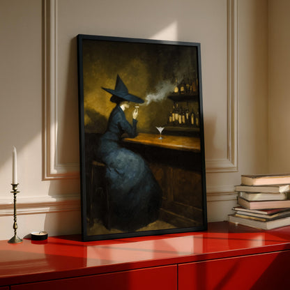 Martini at Midnight Witch Print