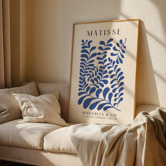 Blue Matisse Botanical Print