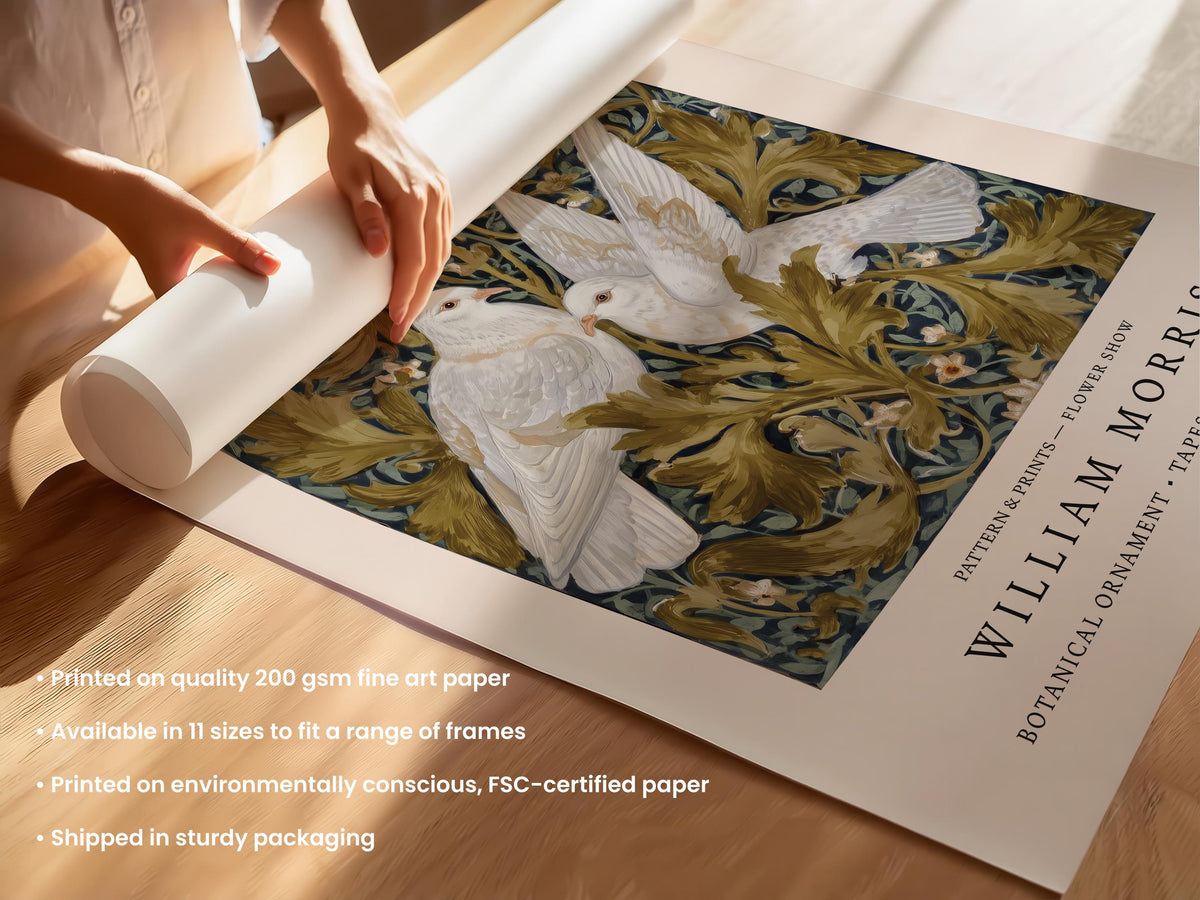 William Morris White Doves Print