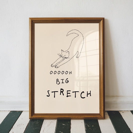 Cat "Big Stretch" Print