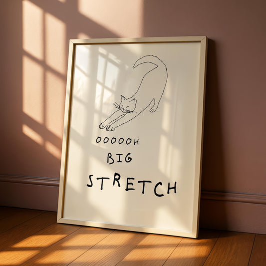 Cat "Big Stretch" Print