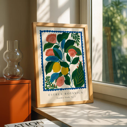 Green Blue Floral Print